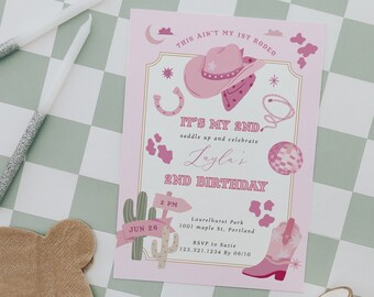 Pink Rodeo Birthday Invitation - Etsy