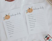 Boho Little Pumpkin Wishes for Baby Shower Printable Game, Pumpkin Baby Shower Words of Wisdom, Editable Shower Game#FA8