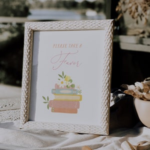 Volledig bewerkbare verhalenboek baby shower tafelborden, eerste bibliotheekbord, snacks barbord, voeg je eigen tekst, kaarten en geschenken #Y236 toe