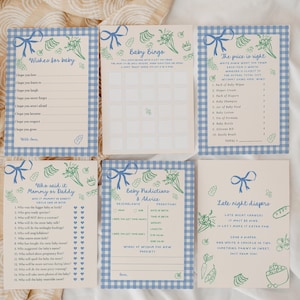 Farmers Market Boy Baby Shower Game Bundle - Editable Locally Grown Theme - Hand Drawn Locally Grown Baby Shower Games#SA4