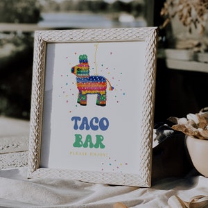 Fully Editable Fiesta Birthday Table Decor Signs, Fiesta Piñata Party Favors Sign, Taco Bar Sign, Add Your Own Text,#YA2