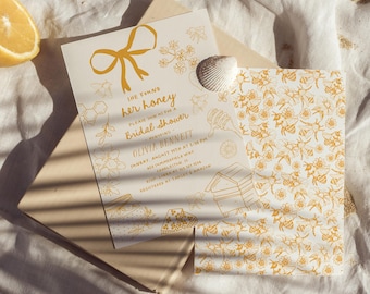 She Found Her Honey Bridal Shower Invitation - Editable Honey Bee Theme - Hand Drawn Bride to Bee Wedding Shower Template#HB2