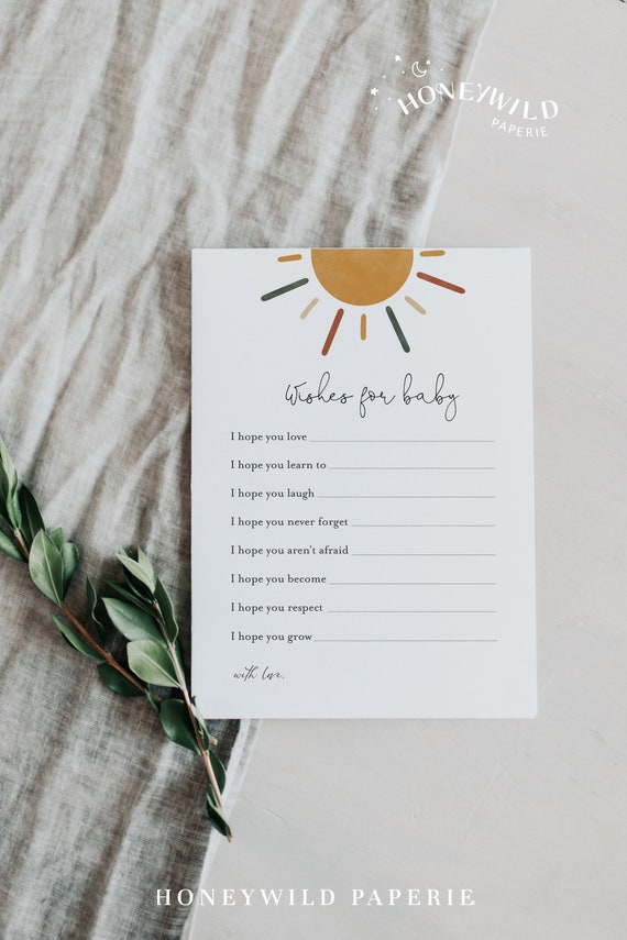 Wishes for Sunshine Baby Shower Printable Game Sun Baby - Etsy