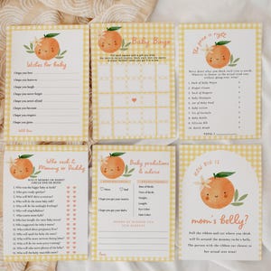 Little Cutie Baby Shower Game Bundle - Editable Clementine Orange Theme Baby Shower Games - Printable Citrus Baby Shower Activities#FA2