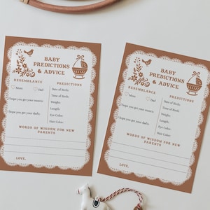 Prédictions et conseils modifiables pour bébé - Jeu de baby shower Boho Cielito Lindo - Thème Fiesta Talavera Papel Picado marron #YH4