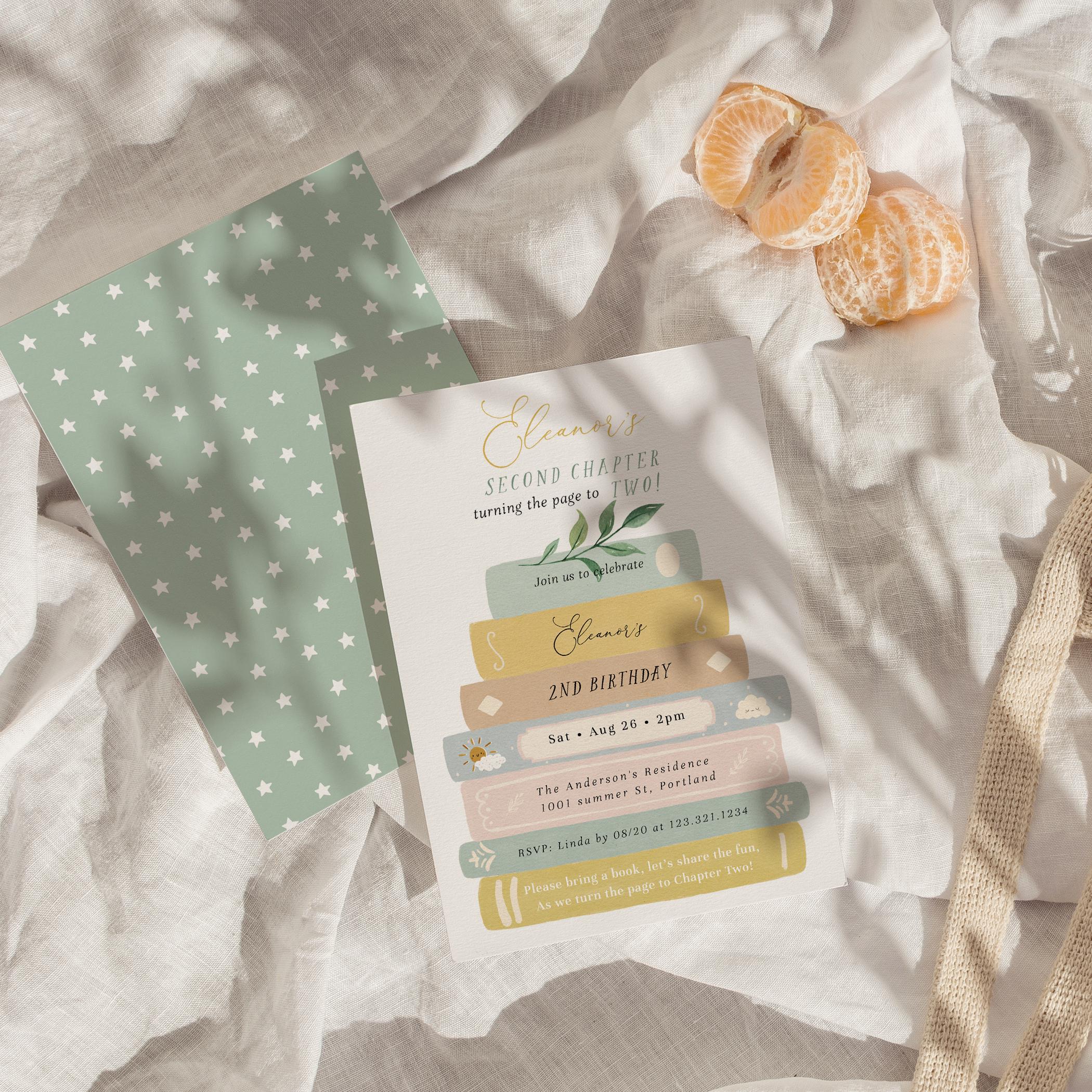 Storybook 2nd Birthday Invitation – Turning the Page to Two Theme ...