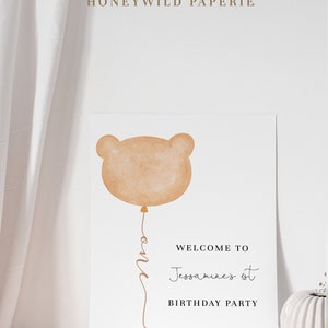 Bear Birthday Party Welcome Sign, Teddy Bears Picnic, Brown Bear ...