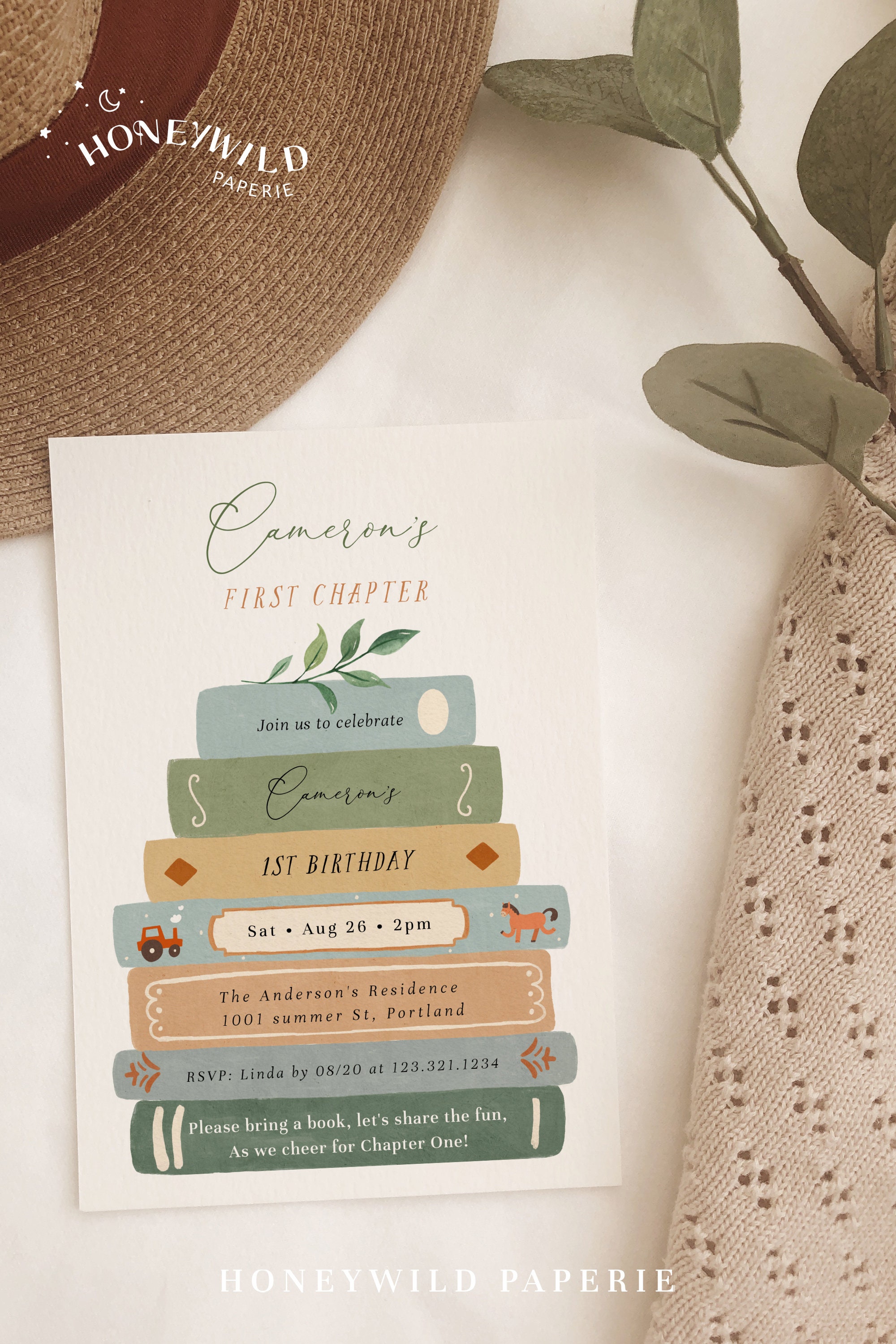 Storybook Birthday Invitation, Editable Book Themed Party Invitation ...