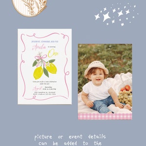 Sunshine Lemonade and Fun Birthday Invitation, Lemon Invitation, Girl Birthday Invite, Any Age • Fully Editable Template#SU0 image 5