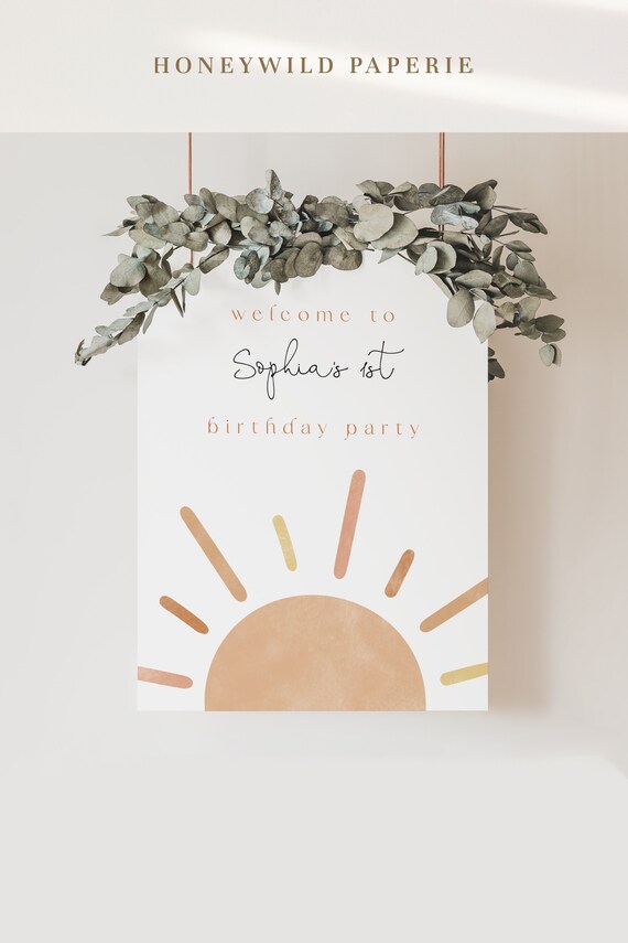 First Trip Around the Sun Poster Boho Sun Birthday Etsy