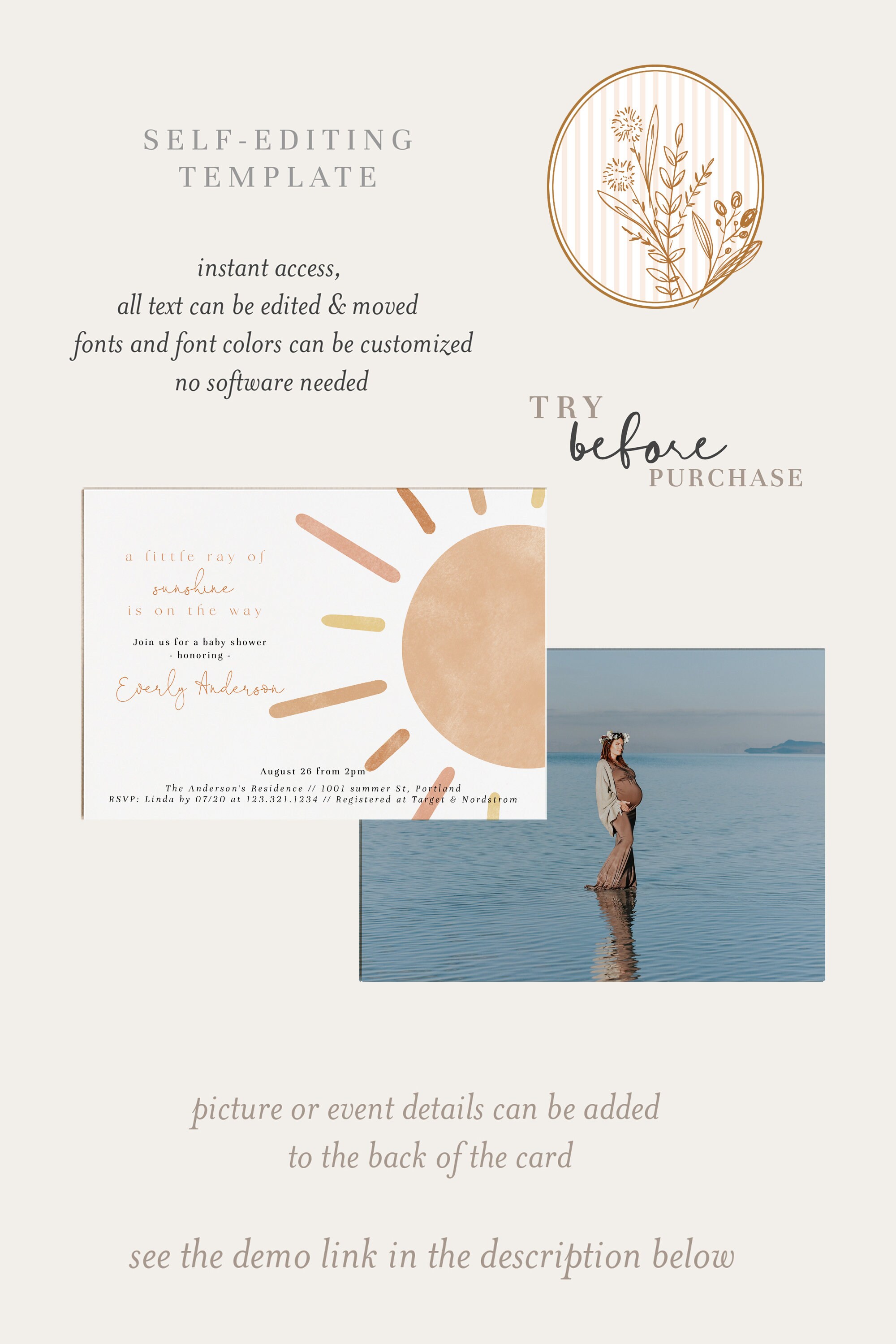 Sunshine Baby Shower Invitation A Little Ray of Sunshine is - Etsy