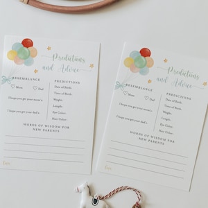 Prédictions et conseils pour bébé Jeu imprimable pour baby shower, entièrement modifiable pour baby shower # Y238 Les choses merveilleuses que vous serez
