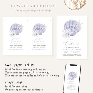 Seashell Birthday Invitation - Let's Shellebrate Girl's 1st Birthday ...