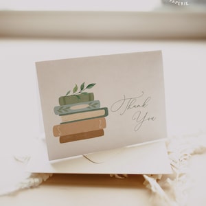 Jongen verhalenboek baby shower dank u kaart, afdrukbare baby shower dank u kaart, bewerkbare dank u kaartsjabloon #Y237