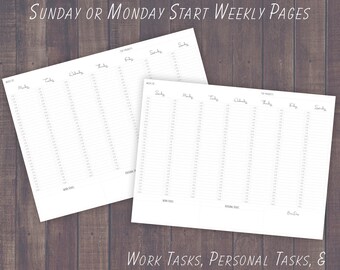 Layout pianificatore / Layout settimanali / Modelli di inizio del lunedì e della domenica / File trasparenti / Adesivi meteo / Layout del diario dei proiettili digitali