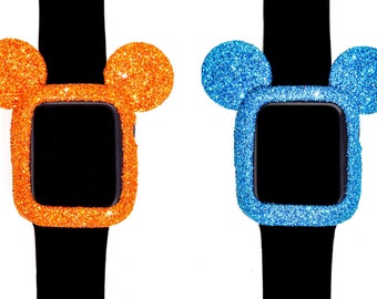Apple iwatch Mickey Glitzer Gehäuse Serien 2/3/4/5/6/SE/10 Größe: 38/40/42/42/44/46 mm
