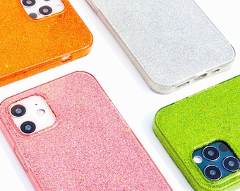 Personalisierte Glitzer Handyhülle, funkelndes Bling Geschenk für sie, personalisiertes Cover für iPhone
