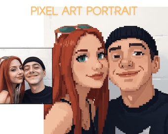 Benutzerdefiniertes Pixel Art Portrait, personalisiertes 32-Bit-Foto, Stardew Valley-Stil, digitale Kunst Geschenk