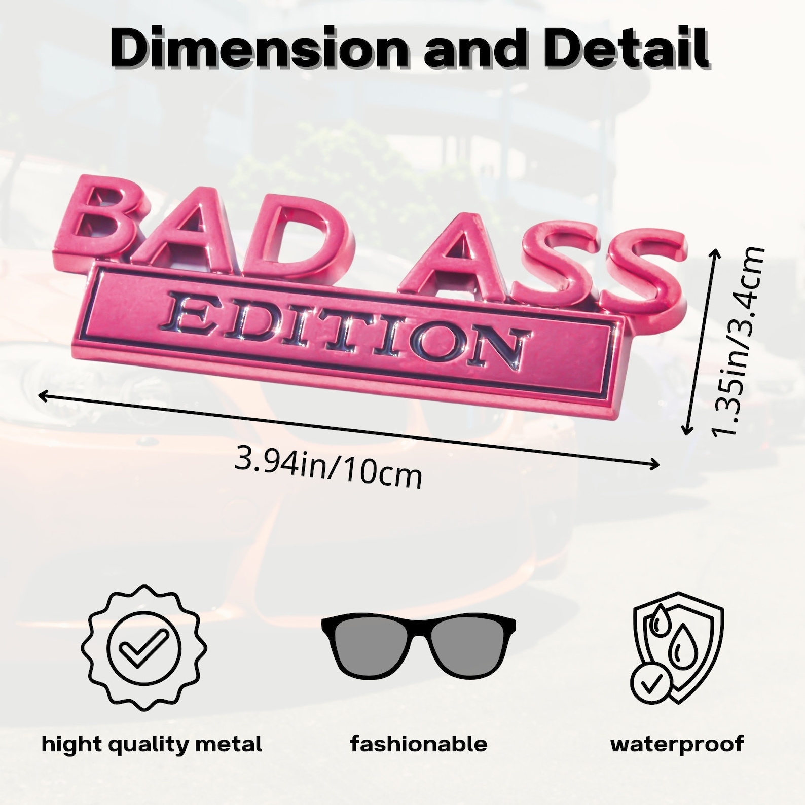 Bad Ass Edition Emblem for Car. Badge Sticker With 3M Strong Adhesive ...