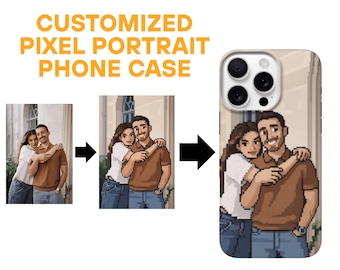 Personalisiertes Gamer Geschenk | Personalisierte Pixel Art Handyhülle von Deinem Foto | 32-Bit-Retro Kunst für Paare, Tierliebhaber | Geschenk zum Jahrestag
