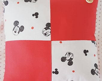 Oh Boy Mickey Patchwork on Raspberry Red