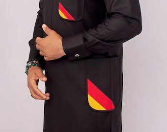 Mije Afrikaans herenshirt en een bijpassende broekset/Afrikaanse kleding/Afrikaanse herenkleding/Afrikaans herenshirt /dashiki/tuniekshirt/bal/bruidegom