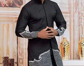 Camisa africana Aribo para hombre con pantalones a juego / Moda dashiki africana moderna para traje de novio de boda, traje de graduación, regalo para padrinos de boda