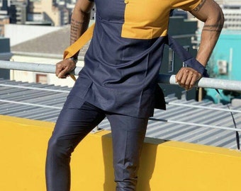 Camisa de hombre africano Iree y conjunto de pantalón a juego/ropa africana/ropa de hombre africano/camisa de hombre africano/dashiki/camisa túnica/baile/traje de novio