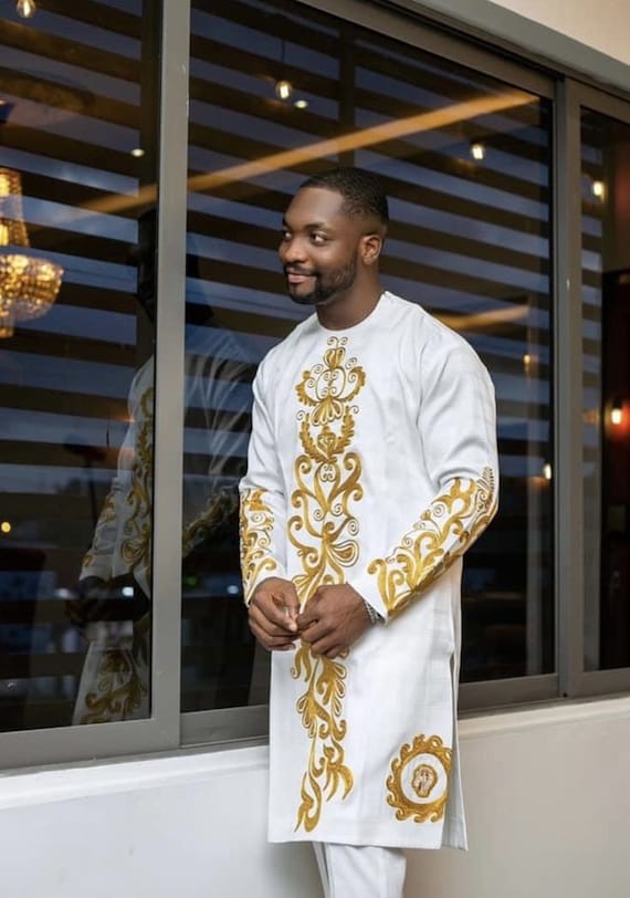 festival dress for men 2 Piece African Dress for Men Dashiki Festival Suit Gift for Him African Attire Traditional Dashiki Men Wedding Clothing Vintage Costume