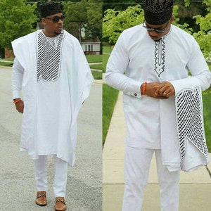 Jide African Agbada Set, Matching Shirt and Pant/african Clothing ...