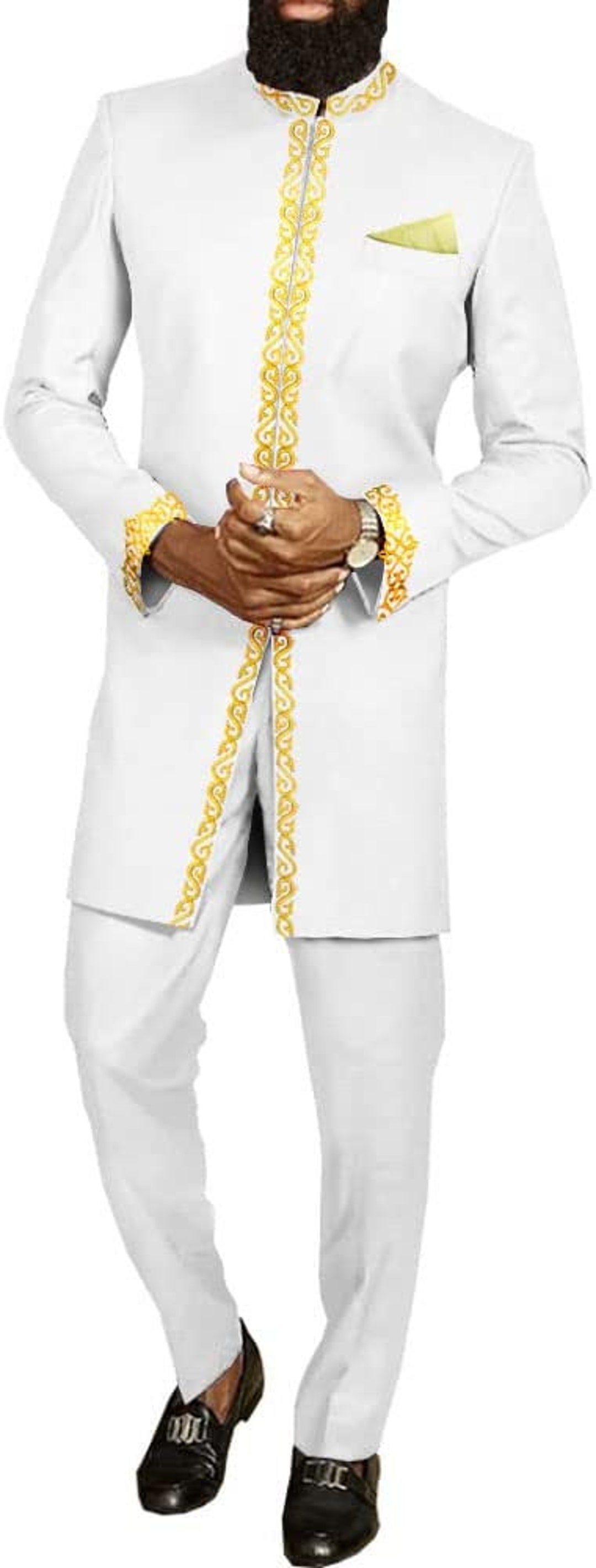 2 Piece African Dress for Men, Dashiki Mens Festival Suit, Afro Groomsmen Traditional Wedding