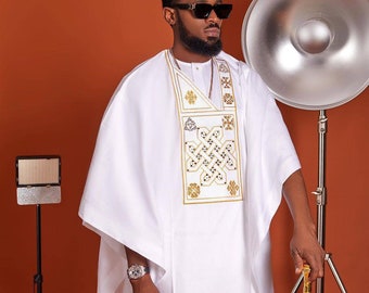 3 Stück afrikanische Männer Agbada, Agbada für Hochzeit, afrikanisches traditionelles Outfit, afrikanischer Männer Hochzeitsanzug, Männer grünes Outfit, afrikanische Herrenkleidung