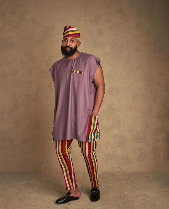 2 Piece African Dress with hat for Men Dashiki Festival Gift for Him African Attire Traditional Wedding Clothing Vintage Costume, Men shirt