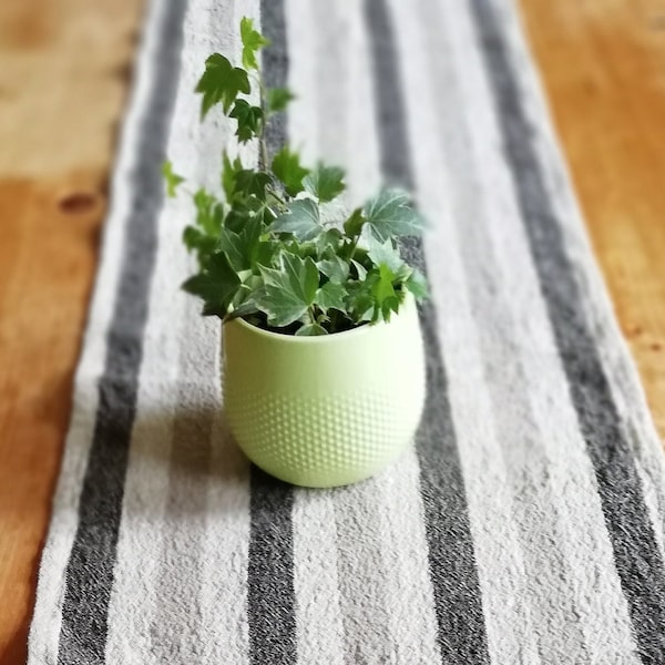 French style linen table runner, Striped Table Runner, Farmhouse table Runner, long table runner, ecological, sustainable thick linen runner