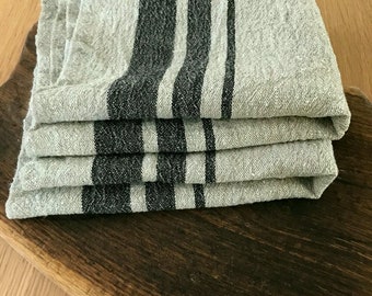 Asciugamano in lino a righe francesi, strofinacci da cucina rustici, set da 3;4 strofinacci da cucina in lino pesante, strofinacci da cucina, strofinacci da cucina di BlueLinenBerry