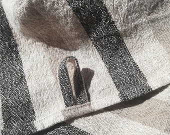 Asciugamani da cucina rustici, set di 4 strofinacci in lino pesante, strofinaccio, asciugamano in lino a righe francesi, asciugamano in lino a righe, asciugamano in lino resistente, regalo