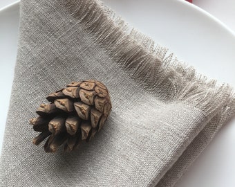 Linen Napkins with Frayed Edges, Christmas table napkins, Cloth  Napkins, Pure Linen Napkins, soft, dining napkins, organic dinner napkins