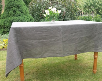 Linen Table Cloth, Green Linen, Tablecloth Rectangle, Pure linen tablecloth, natural square table cloth, edge trim, flax table decor, Round