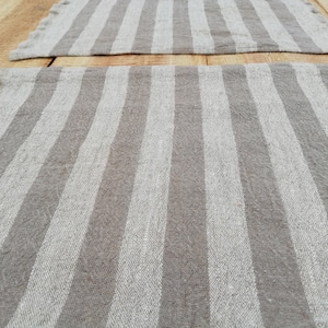 Placemats set of 6 linen placemats natural placemats rustic placemats striped placemats country placemats thick rectangular placemats