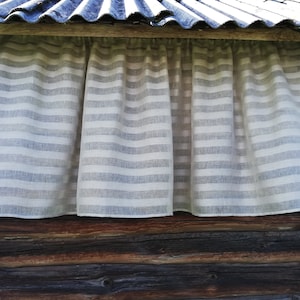 Rideau café en lin, rideaux à rayures semi-transparentes, rideaux légers et aérés sur mesure, rideaux en lin gris ou crème, panneau de rideau de ferme