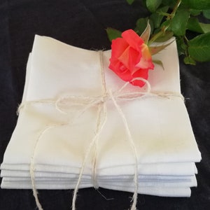 White Linen Napkins, Set of 6 napkins, cloth napkins, cloth dining napkins, soft white napkins, wedding table, wedding napkins