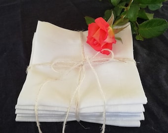 White Linen Napkins, Set of 6 napkins, cloth napkins, cloth dining napkins, soft white napkins, wedding table, wedding napkins