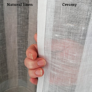 100&quot;/254cm wide Linen Curtain panel, Natural Curtains, Sheer Window Curtains and Drapes, Extra Long Curtain, Custom Size Linen Curtain