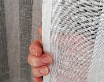 Pannello per tende in lino largo 100"/254 cm, tende naturali, tende e drappeggi trasparenti, tenda extra lunga, tenda in lino di dimensioni personalizzate