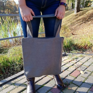Linen Shopping Bag, Everyday linen Bag, Green Linen Tote Bag, Fabric Tote Bag, Shoulder Bag, Reusable linen grocery bag, eco shopping bag