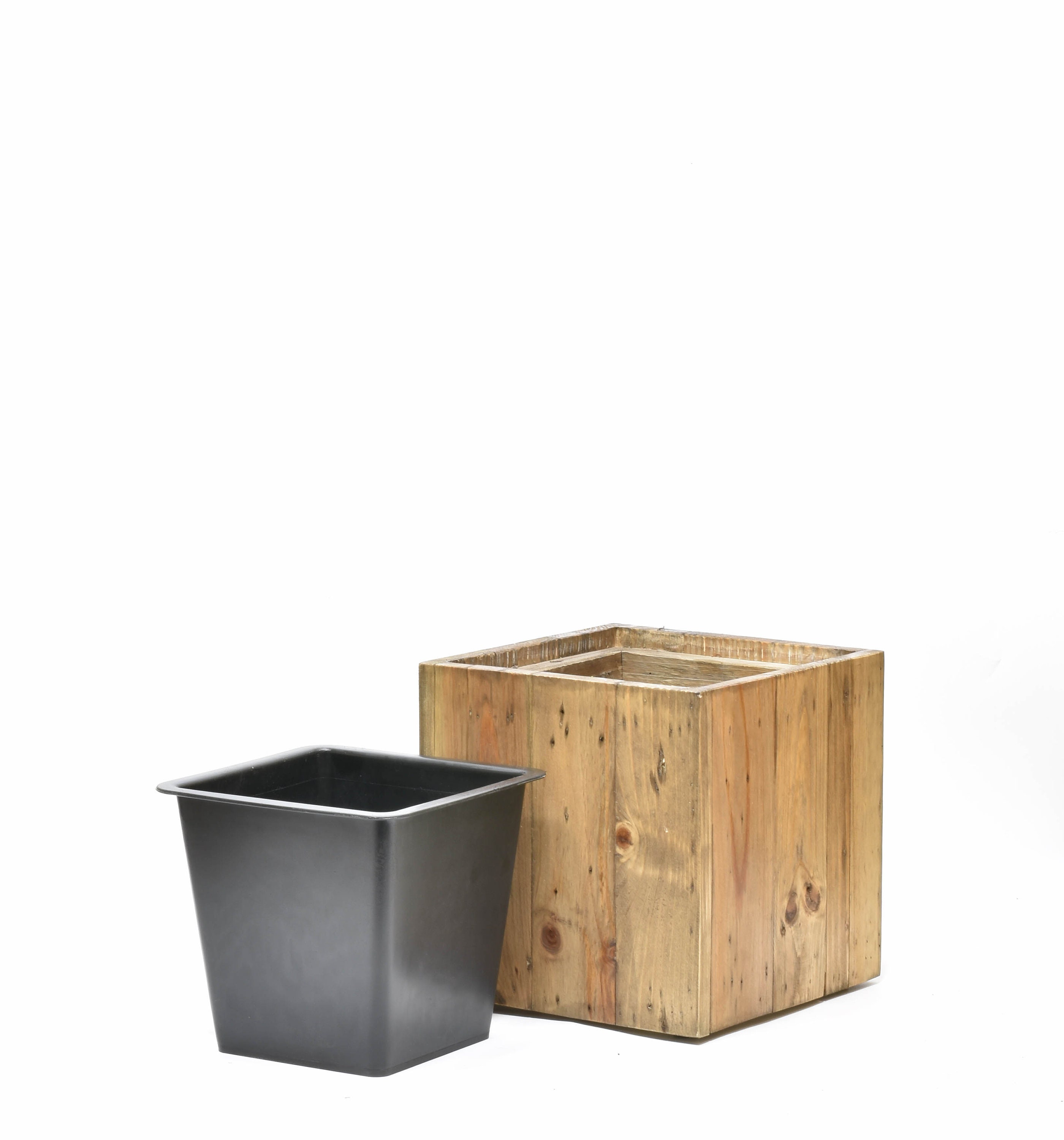 Square Wooden Planter With Liner, Modern Planter, Rustic Planter Etsy