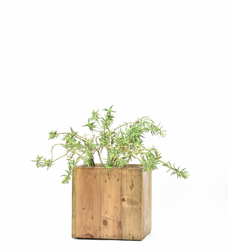 Square Wooden Planter With Liner, Modern Planter, Rustic Planter Etsy