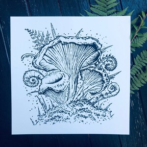 12 x 12 Forest&#39;s Bounty Chanterelle Print