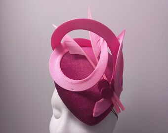 Burgundy velvet teardrop fascinator