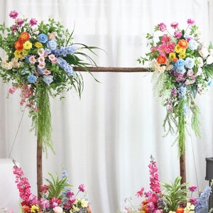 Rainbow Flower Wild Flower Wedding Arch Flower Swag for Wedding Arch Arrangement Wedding Corner Swag Wedding Backdrop Aisle Flower